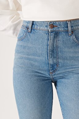 Regular Fit Normal Kesim Yüksek Bel Açık Mavi Esnek Wild West Jean Kot Pantolon - Light Blue-W2H2007404 (görsel 5)