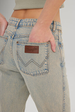 Regular Fit Normal Kesim Yüksek Bel Düz Paça %100 Pamuk Wild West Taş Rengi Jean Kot Pantolon - Stone-W2H200958 (görsel 5)