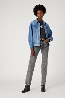 Wild West Fit Yüksek Bel Düz Paça Esnek Jean Kot Pantolon - Tornado-W2H24132N (görsel 2)