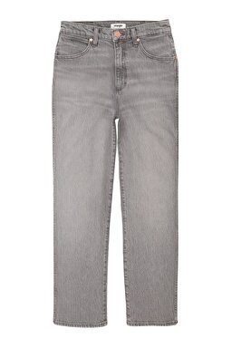 Wild West Straight %100 Pamuk Yüksek Bel Jean Pantolon - Cloud Grey-W2H24146E (görsel 6)