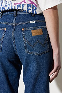 Wild West Straight Fit Düz Kesim %100 Pamuk Yüksek Bel Esnek Jean Kot Pantolon - Renegade-W2H2EL44I (görsel 6)