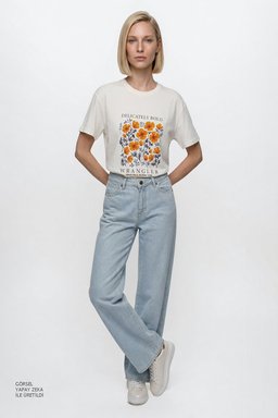 Wide Leg Yüksek Bel Geniş Paça Jean Denim Pantolon - Promises Kept-W2HD205280F09 (görsel 2)