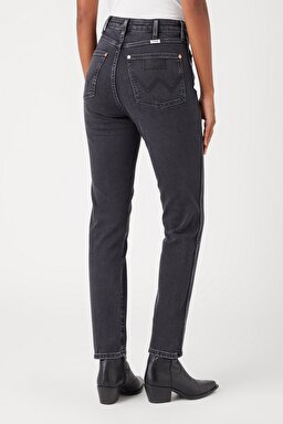 Slim Fit Dar Kesim Yüksek Bel Siyah Esnek Walker Jean Denim Kot Pantolon - Black-W2HCMR471 (görsel 5)