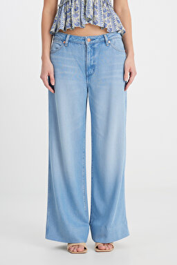 Wide Leg Fit Yüksek Bel Geniş Paça Mavi Jean Kot Pantolon - Promises Kept-W2HD205280F09 (görsel 5)