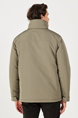 Regular Fit Normal Kesim Kapüşonlu Yeşil Parka - Dusty Olive-W40BWWX45 (görsel 8)