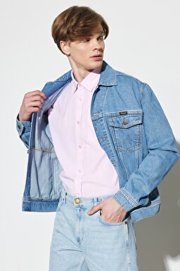 Trucker Regular Fit Normal Kesim %100 Pamuk Açık Mavi Jean Kot Ceket - Empire-W410EL44L (görsel 2)