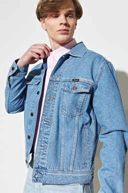 Trucker Regular Fit Normal Kesim %100 Pamuk Açık Mavi Jean Kot Ceket - Empire-W410EL44L (görsel 3)