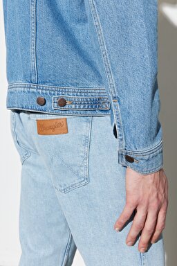 Trucker Regular Fit Normal Kesim %100 Pamuk Açık Mavi Jean Kot Ceket - Empire-W410EL44L (görsel 6)