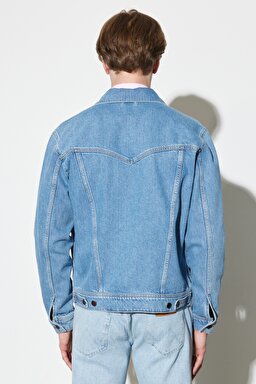 Trucker Regular Fit Normal Kesim %100 Pamuk Açık Mavi Jean Kot Ceket - Empire-W410EL44L (görsel 8)