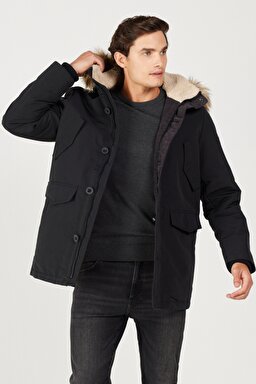 Regular Fit Normal Kesim Mont - Black-W4D0WX100 (görsel 3)