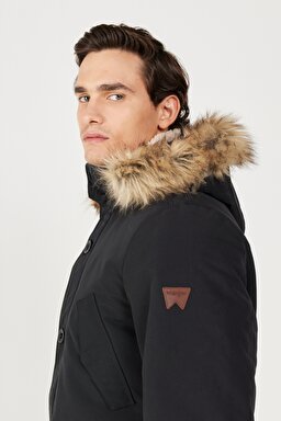 Regular Fit Normal Kesim Mont - Black-W4D0WX100 (görsel 4)