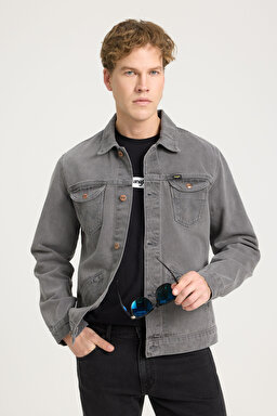 Regular Fit Rahat Kesim %100 Pamuk Denim Ceket - Golden Grey-W4MJ4439H