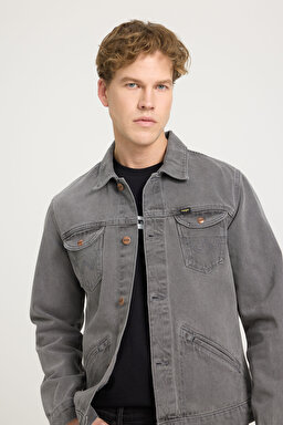 Regular Fit Rahat Kesim %100 Pamuk Denim Ceket - Golden Grey-W4MJ4439H (görsel 4)