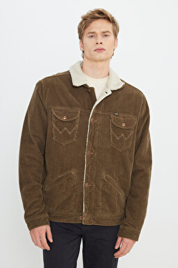 Regular Fit Normal Kesim Tam Düğmeli Camel Sherpa Ceket - Teak-W4MS88455 (görsel 2)