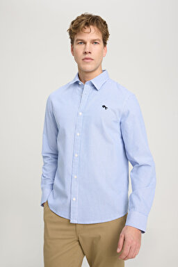 Regular Fit Normal Kesim %100 Pamuk Mavi Gömlek - Wrangler Blue-W5A2205580X05