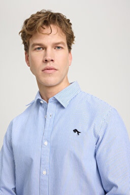 Regular Fit Normal Kesim %100 Pamuk Mavi Gömlek - Wrangler Blue-W5A2205580X05 (görsel 4)
