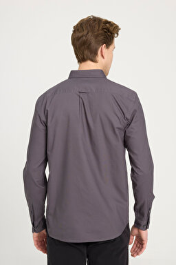 Regular Fit Normal Kesim %100 Pamuk Antrasit Gömlek - Anthracite-W5A3BM003 (görsel 5)