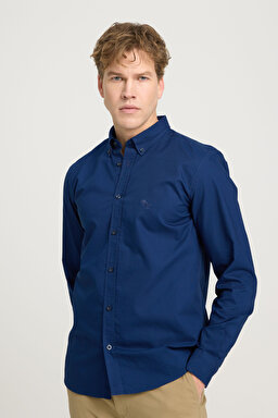 Regular Fit Normal Kesim %100 Pamuk Lacivert Gömlek - Navy-W5A3BM410