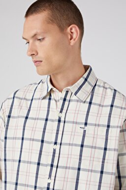 Regular Fit Normal Kesim %100 Pamuk Kareli Uzun Kollu Gömlek - Turtledove-W5D64MC23 (görsel 2)