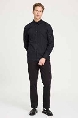 Regular Fit Normal Kesim Siyah Gömlek - Black-W5MY205279001 (görsel 3)