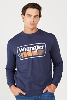 Regular Fit Normal Kesim %100 Pamuk İçi Polarlı Lacivert Sweatshirt - Navy-W646H1114 (görsel 4)