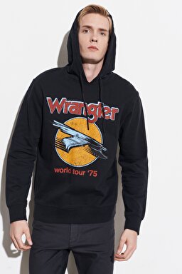 Regular Fit Normal Kesim %100 Pamuk Kapüşonlu Sweatshirt - Faded Black-W669ILXV6 (görsel 2)