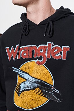 Regular Fit Normal Kesim %100 Pamuk Kapüşonlu Sweatshirt - Faded Black-W669ILXV6 (görsel 5)