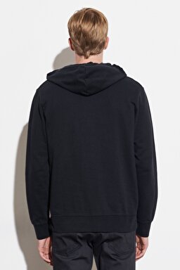 Regular Fit Normal Kesim %100 Pamuk Kapüşonlu Sweatshirt - Faded Black-W669ILXV6 (görsel 8)