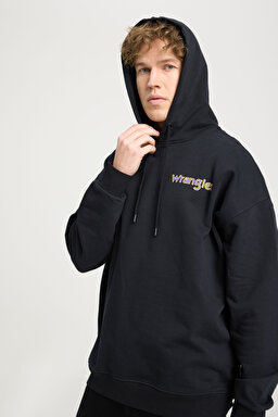 Regular Fit Normal Kesim %100 Pamuk Kapüşonlu Yaka Siyah Sweatshirt - Black-W674I4100