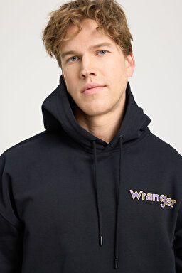 Regular Fit Normal Kesim %100 Pamuk Kapüşonlu Yaka Siyah Sweatshirt - Black-W674I4100 (görsel 4)