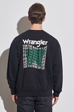 Regular Fit Normal Kesim %100 Pamuk Bisiklet Yaka Siyah Sweatshirt - Black-W676I4100