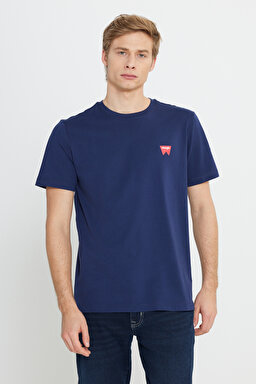 Regular Fit Normal Kesim %100 Pamuk Bisiklet Yaka Lacivert Tişört - Navy-W70MD3335