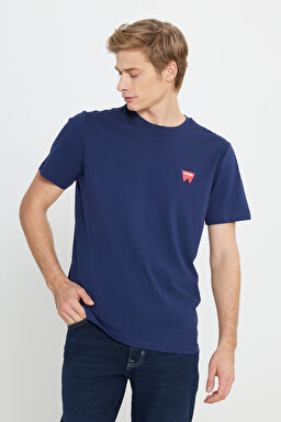 Regular Fit Normal Kesim %100 Pamuk Bisiklet Yaka Lacivert Tişört - Navy-W70MD3335 (görsel 2)
