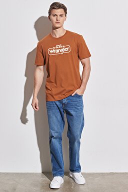 Regular Fit Normal Kesim %100 Pamuk Bisiklet Yaka Karamel Tişört - Nutmeg Brown-W70SD3H02 (görsel 4)