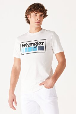 Regular Fit Normal Kesim %100 Pamuk Bisiklet Yaka Kırık Beyaz Tişört - Worn White-W750D3W02