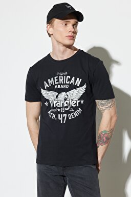 Regular Fit Normal Kesim %100 Pamuk Bisiklet Yaka Siyah Tişört - Faded Black-W752D3XV6 (görsel 3)