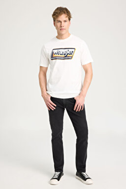 Regular Fit Normal Kesim Bisiklet Yaka %100 Pamuk Ekru Tişört - Worn in White-W753EEW04 (görsel 3)