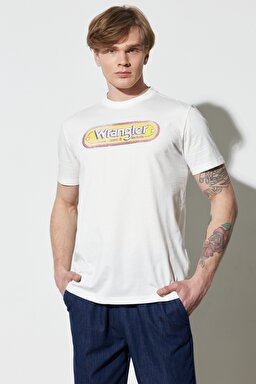 Regular Fit Normal Kesim %100 Pamuk Bisiklet Yaka Kırık Beyaz Tişört - Worn White-W773EEW02