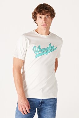 Regular Fit Normal Kesim %100 Pamuk Bisiklet Yaka Kırık Beyaz Tişört - Worn White-W773EEW03 (görsel 2)