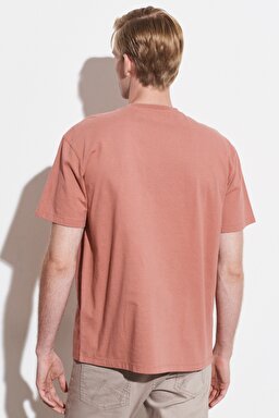 Loose Fit Rahat Kesim %100 Pamuk Bisiklet Yaka Tişört - Withered Rose-W7A1DFXHZ (görsel 5)