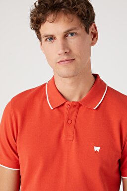 Regular Fit Normal Kesim %100 Pamuk Polo Yaka Kırmızı Tişört - Paprika-W7BHK4R41 (görsel 2)