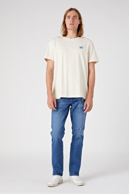 Loose Fit Rahat Kesim %100 Pamuk Bisiklet Yaka Bej Tişört - Turtledove-W7BSEEC23 (görsel 4)