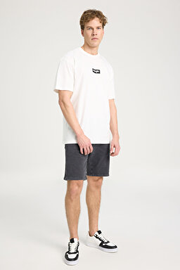 Regular Fit Normal Kesim %100 Pamuk Bisiklet Yaka Beyaz Tişört - White-W7C4EE989 (görsel 4)