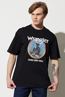 Regular Fit Normal Kesim %100 Pamuk Bisiklet Yaka Siyah Tişört - Black-W7CBEE100