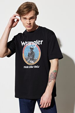 Regular Fit Normal Kesim %100 Pamuk Bisiklet Yaka Siyah Tişört - Black-W7CBEE100 (görsel 4)