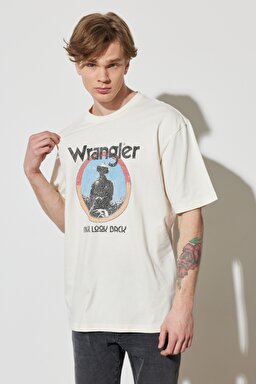 Regular Fit Normal Kesim %100 Pamuk Bisiklet Yaka Kırık Beyaz Tişört - Off White-W7CBEE737