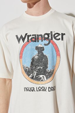 Regular Fit Normal Kesim %100 Pamuk Bisiklet Yaka Kırık Beyaz Tişört - Off White-W7CBEE737 (görsel 5)