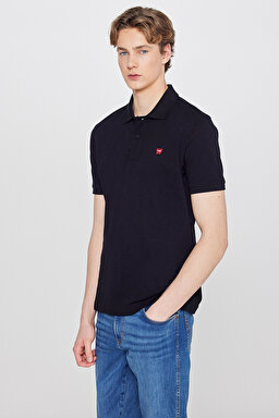 Regular Fit Normal Kesim Polo Yaka %100 Pamuk Siyah Tişört - Black-W7D5K4XX2T001 (görsel 2)