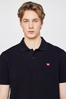 Regular Fit Normal Kesim Polo Yaka %100 Pamuk Siyah Tişört - Black-W7D5K4XX2T001 (görsel 4)