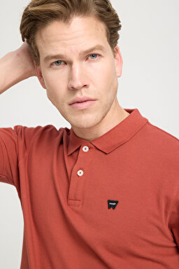 Regular Fit Normal Kesim Polo Yaka %100 Pamuk Kiremit Rengi Tişört - Brick-W7D5K4XX2T222 (görsel 4)